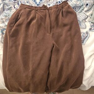 Brown Pleated Trousers